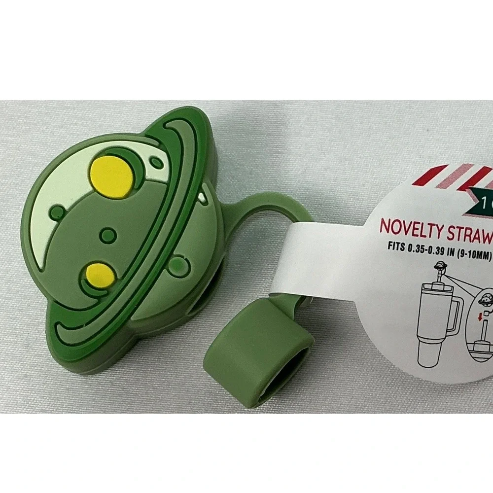 Novelty Straw Toppers Lot of 65-70‎ Silicone Cup Charms Sports Alien Space